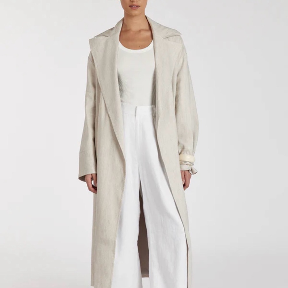 DISSH Light Beige Linen Blend Coat